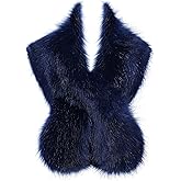 BABEYOND Women's Faux Fur Shawl Party Faux Fur Collar Fur Wraps for Winter Bridal Wedding Cover Up