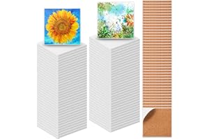 Zopeal 96 Pcs Ceramic Tiles for Crafts Coasters Include Unglazed White Ceramic Tiles with Cork Backing Pads Use with Alcohol Ink Acrylic Pouring for DIY Project Gift (Square)
