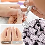 MelodySusie Sanding Bands 100Pcs 180 Grit Nail Drill Bits Zebra view 6