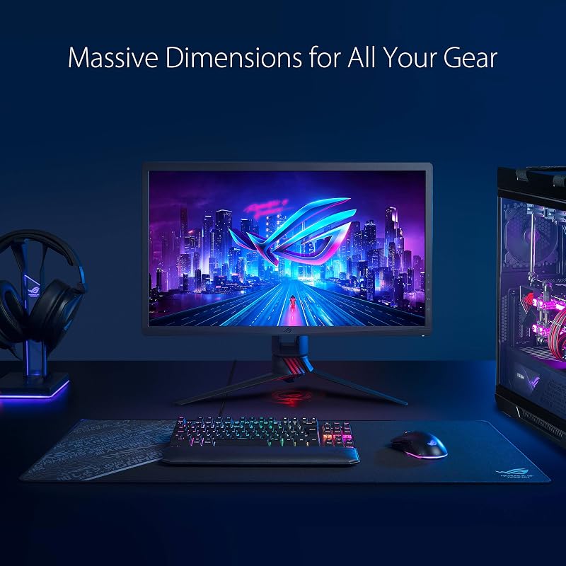 ROG Sheath BLK LTD Extra-Large Size Extended Gaming Mouse Pad with Anti-Fray Stitching, and Non-Slip Base