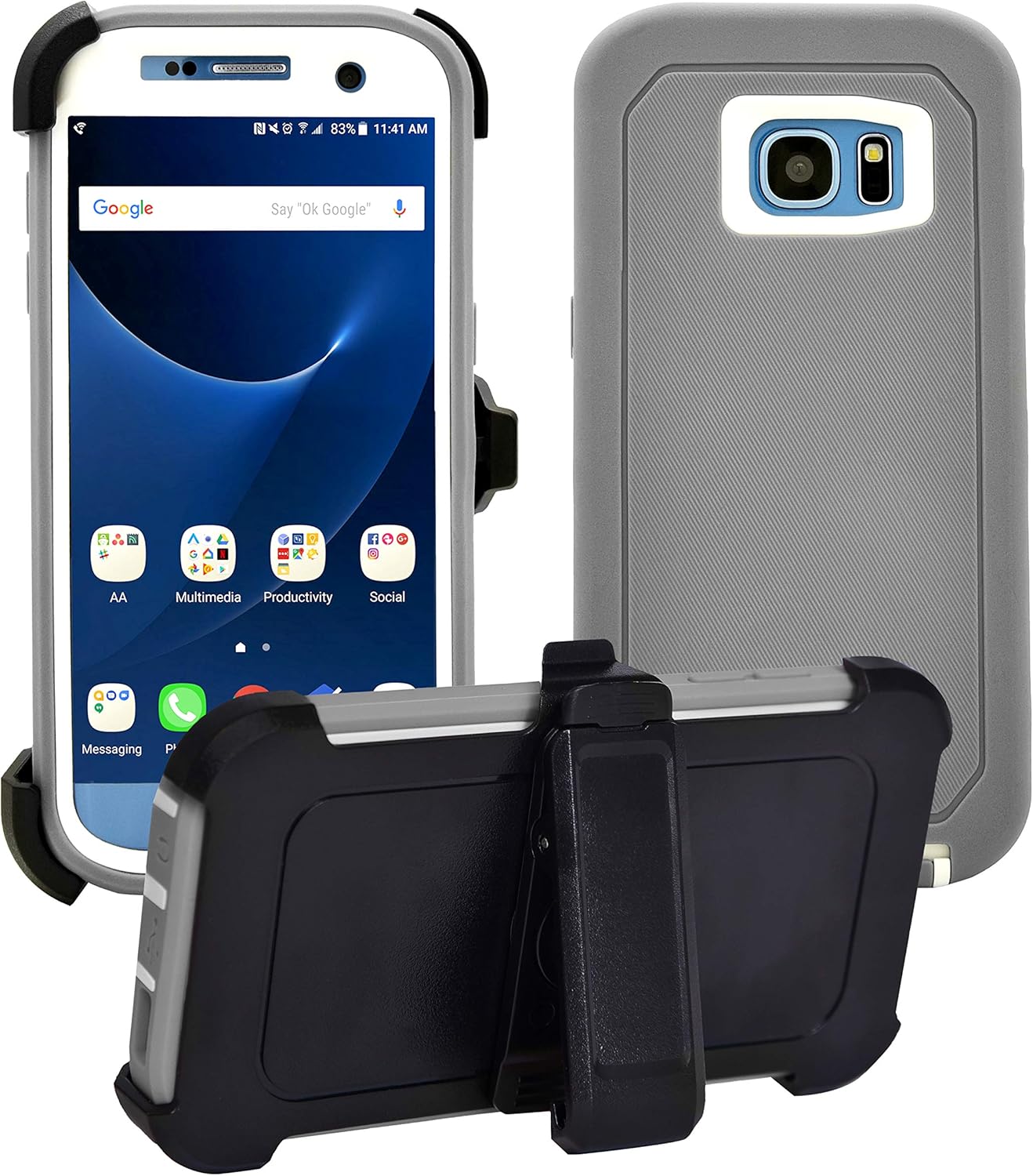 Samsung Galaxy S7 Edge Cover Holster Case Full Body Military Grade