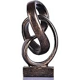 Modern Abstract Knot Sculpture, Artistic Mobius Inspired Resin Decor, Elegant Home and Office Decor, Perfect for Shelves, Desktops, and Mantles, Ideal Gift for Birthdays, Housewarmings (Bronze)