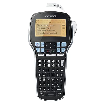 DYMO Label Maker with Adapter LabelManager 420P High-Performance Label Maker Rechargeable PC and Mac Connectivity Bright Backlit Display Easy-to-Use Portable For Home & Office Organization
