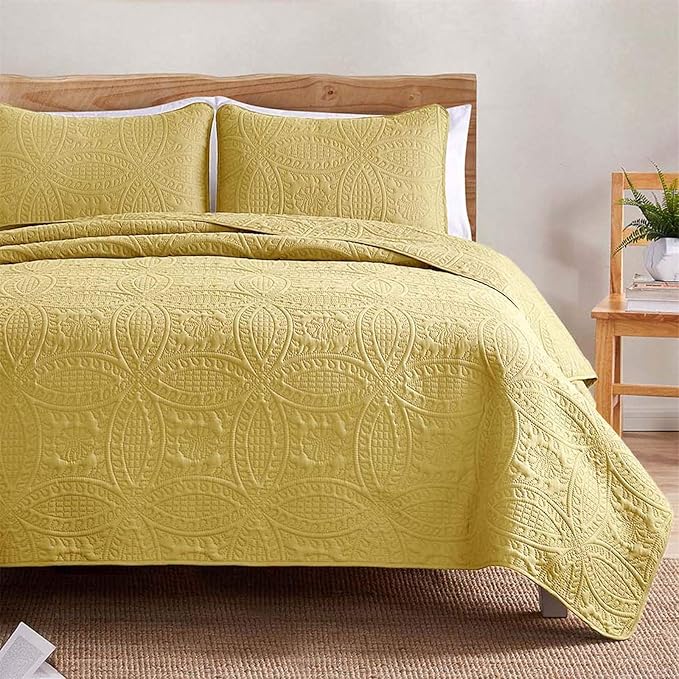 VEEYOO Bedspread Quilt Set Soft Microfiber Lightweight Coverlet Quilt