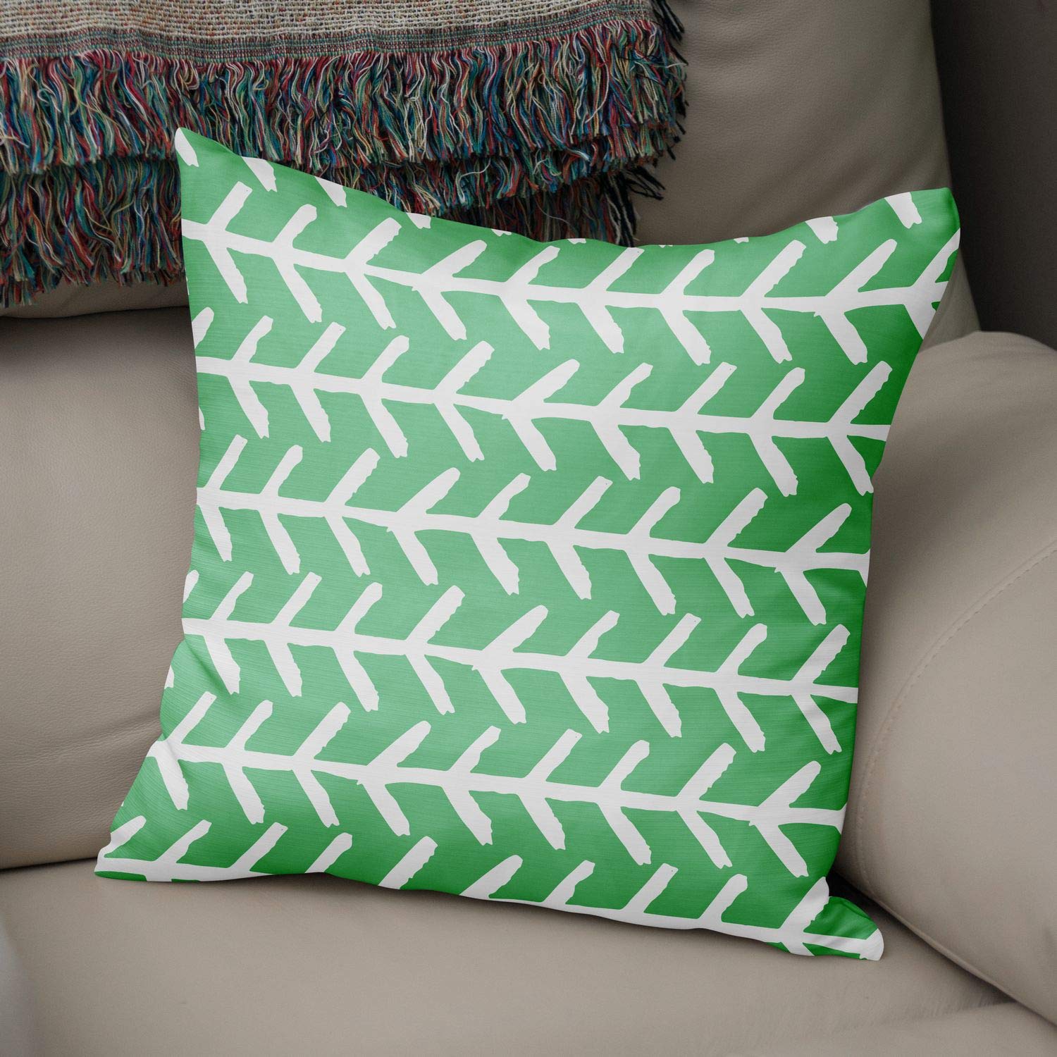 Bonamaison Decorative Cushion Cover Petrol Green & White, Throw Pillow Covers, Home Decorative Pillowcases for Livingroom, Sofa, Bedroom, Size: 50x50 Cm - Designed and Manufactured in Turkey