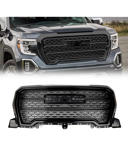 Front Lower Bumper Filler Grille – Glossy Black – For 2019-2021 GMC Sierra 1500 AT4/Denali