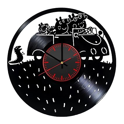 Amazon Com Peppa Pig Vinyl Record Wall Clock Unique Bedroom And