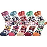 Owntouch Women Socks Winter Merino Wool Thermal Sock Turn Over Cuff Novelty Sock Thick Wool Socks for Ladies Gift