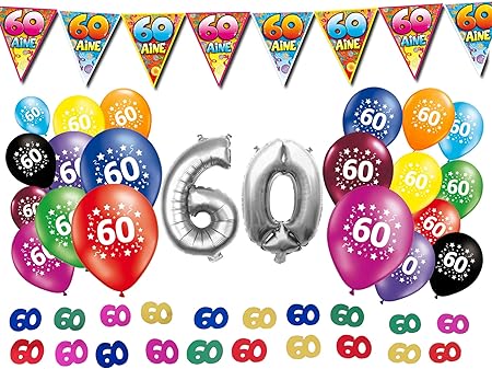 Confezione Di Decorazioni Per 60esimo Compleanno Amazon It Casa E Cucina