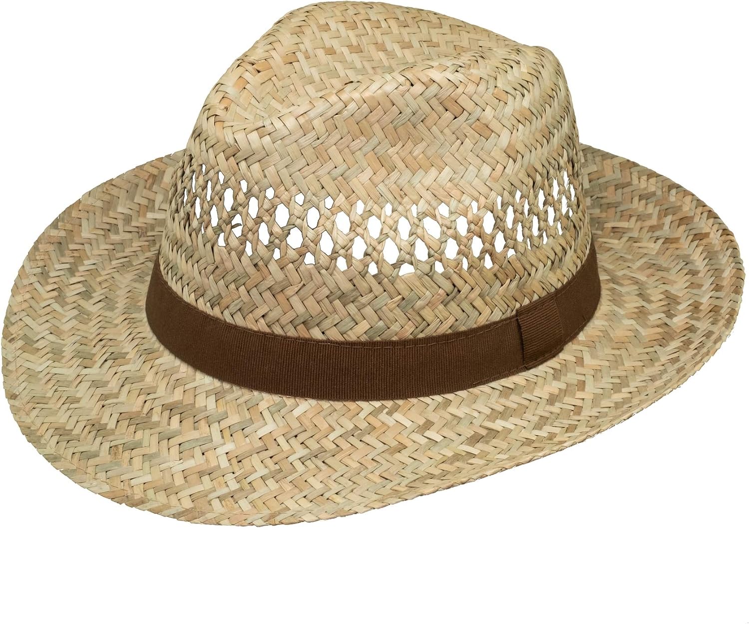 Harrys-Collection Strohhut Mittelgröße - Leichter Sommerhut Mit Stoffband