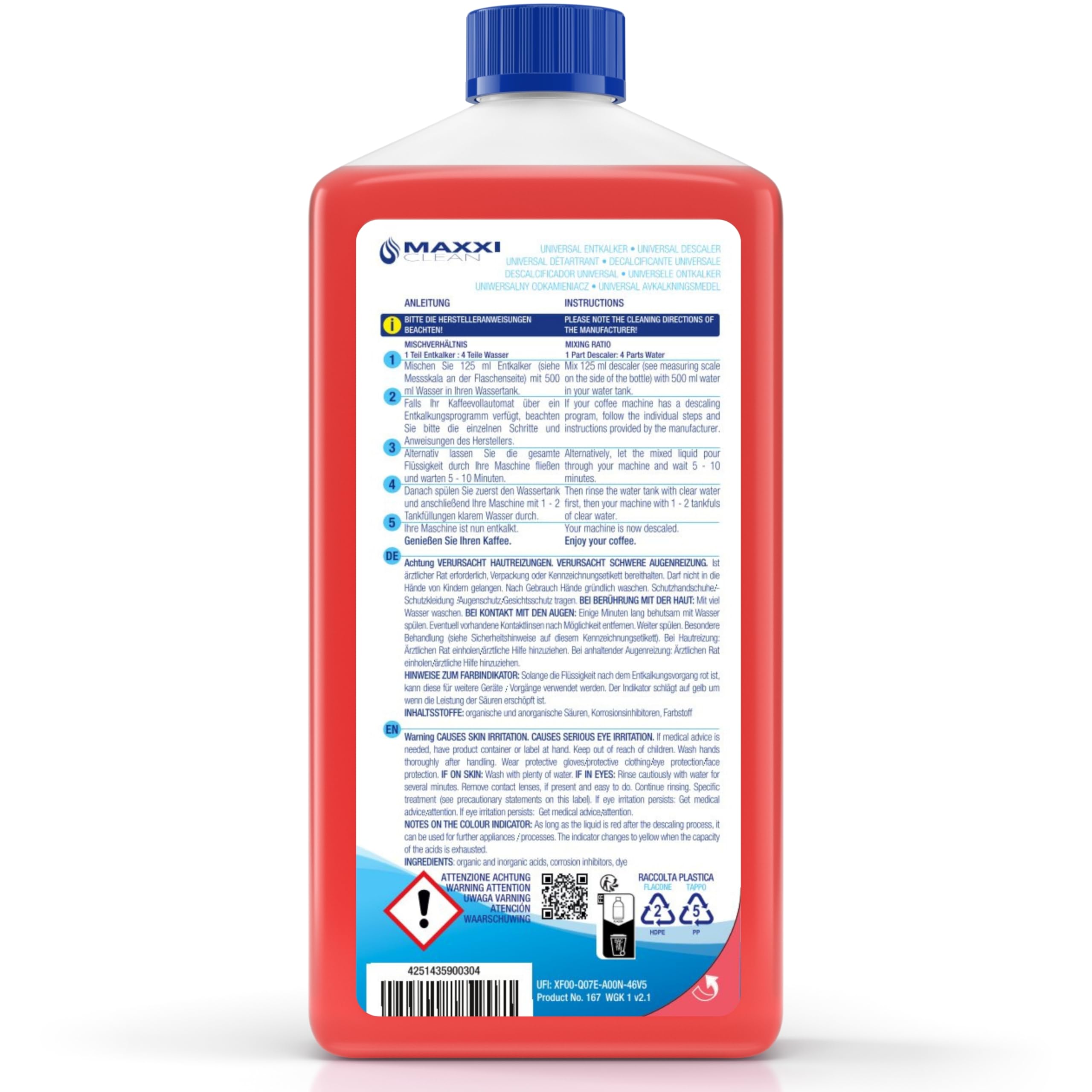 Maxxi Clean | 1x 750 ml Universal Entkalker Konzentrat für Kaffeemaschinen & Kaffeevollautomaten aller Typen | für 6 Entkalkungsvorgänge | universelle Gerätereinigung gegen Kalk und Verschmutzungen 7