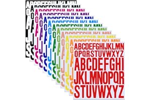 ISHUA 12 Sheets Alphabet Stickers, 12 Colors Self Adhesive Vinyl Letter Stickers Aesthetic, Waterproof Letter Sticker for Water Bottles, Door, Car, Scrapbooking, Poster, Cup