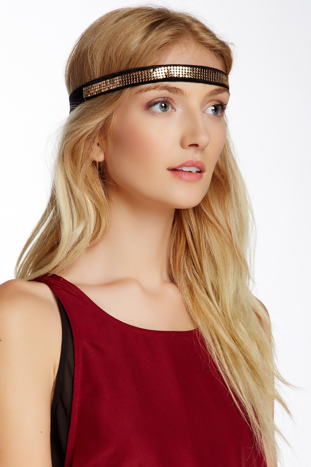 Jolie USA Cleo Gold Flapper Sequin Hair Jewelry Stretch Headband