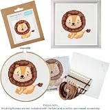 Trimits 3PK Cross Stitch Kits for Beginners Giraffe Elephant Lion 13x13cm view 8