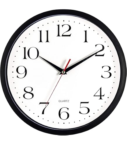 Amazon.com: Bernhard Products Black Wall Clocks 2 Pack Silent Non