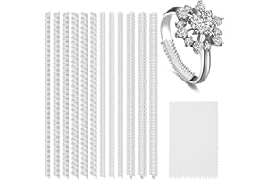 Sibba Invisible Ring Size Adjuster for Loose Rings, 12 Pack 4 Sizes Clear Ring Sizer Adjuster, Invisible Ring Guards Fit Any Rings, Spiral Silicone Tightener Set for Men and Women
