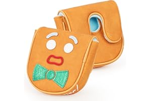 LZFAN Funny Golf Club Head Cover Driver Headcover Fairway Wood Headcover Hybrid Club Head Cover Brown Monster Cookie