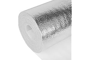 MIUWAUER Reflective Insulation Roll 16in x 10Ft (3mm) Foam Core Radiant Barrier Reflective Aluminum Foil Wrap Insulation Sheet Thermal Shield for Winter RV Window Thermal Cold Insulation Summer Heat