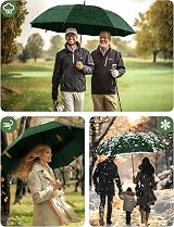 TECKNET Golf Umbrella Large 68 Inch Windproof Auto Open Green view 7