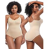 HUGINOCT Bodysuit Seamless Shapewear Tummy Control Women Body Shaper Sculpting Snatched Waist with Briefs