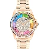 Coach Greyson Women's Watch - 3H Dial with Signature C Link Bracelet and Crystal Bezel - Water Resistant 3 ATM/30 Meters - Premium Fashion Timepiece for Everyday Style - 36mm
