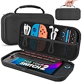 Omivine Carrying Case for Nintendo Switch 2 (2025), Protective Hard Shell Travel Carry Case for Switch 2, Portable Slim Storage Bag hold 12 Game Card with Pocket for Console and Accessories