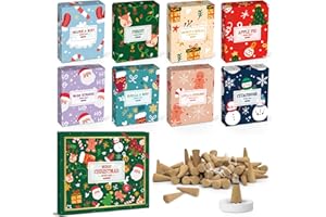 SCENTORINI Christmas Incense Cones, Incense Cones with Holder, Cone Incense Scents, 120 Cones, Cedarwood, Apple Pie, Forest, Vanilla&Mint, Apple &Cinnamon, Cocnut&Vanilla, Orange&Mint, Warm Sunshine
