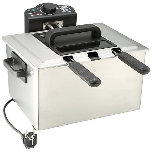 title=Ultratec DF5 Friggitrice Doppia a Zone Fredde, 2000 W, 5 Litri, 3 Cestelli,