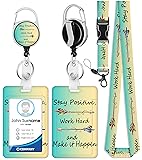 Plifal ID Badge Holder with Lanyard and Retractable