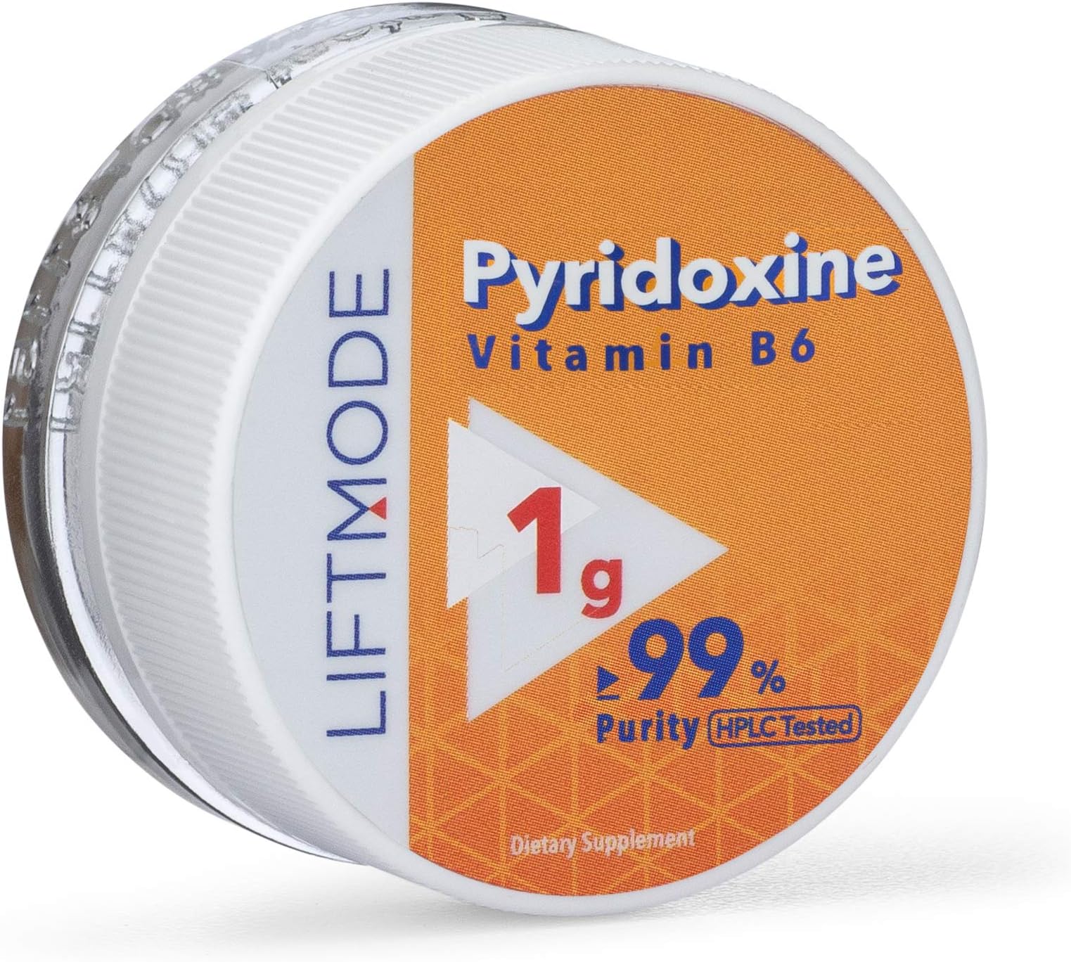 LiftMode Pyridoxine HCl (Vitamin B6) Powder Supplement - Brain Health, & Hemoglobin Production - Vegetarian, Vegan, Non-GMO, Gluten Free - 1 Grams (100 Servings)