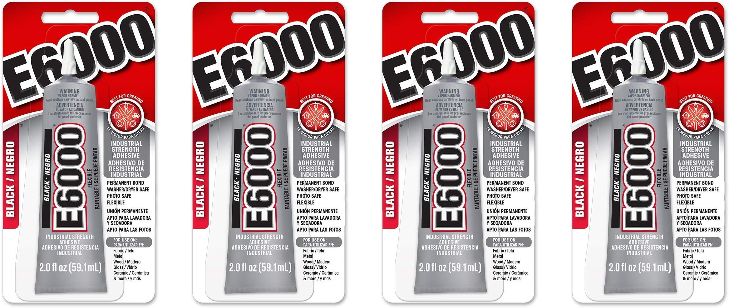E6000 237039 Multipurpose Adhesive, Black, 2 oz (Fоur Расk)