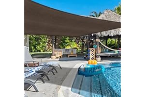 COOLBOYS 16' x 20' Sun Shade Sail Brown Rectangle UV Block Outdoor Shade Canopy Sunshade for Patio Lawn Garden Carport Backyard Deck Pergola