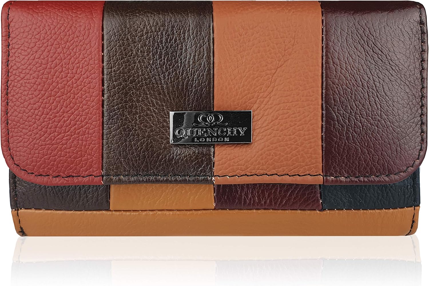 Quenchy London Women's Purse, Ladies Real Leather Designer Wallet, RFID and NFC Blocking with a Bank Note Section
