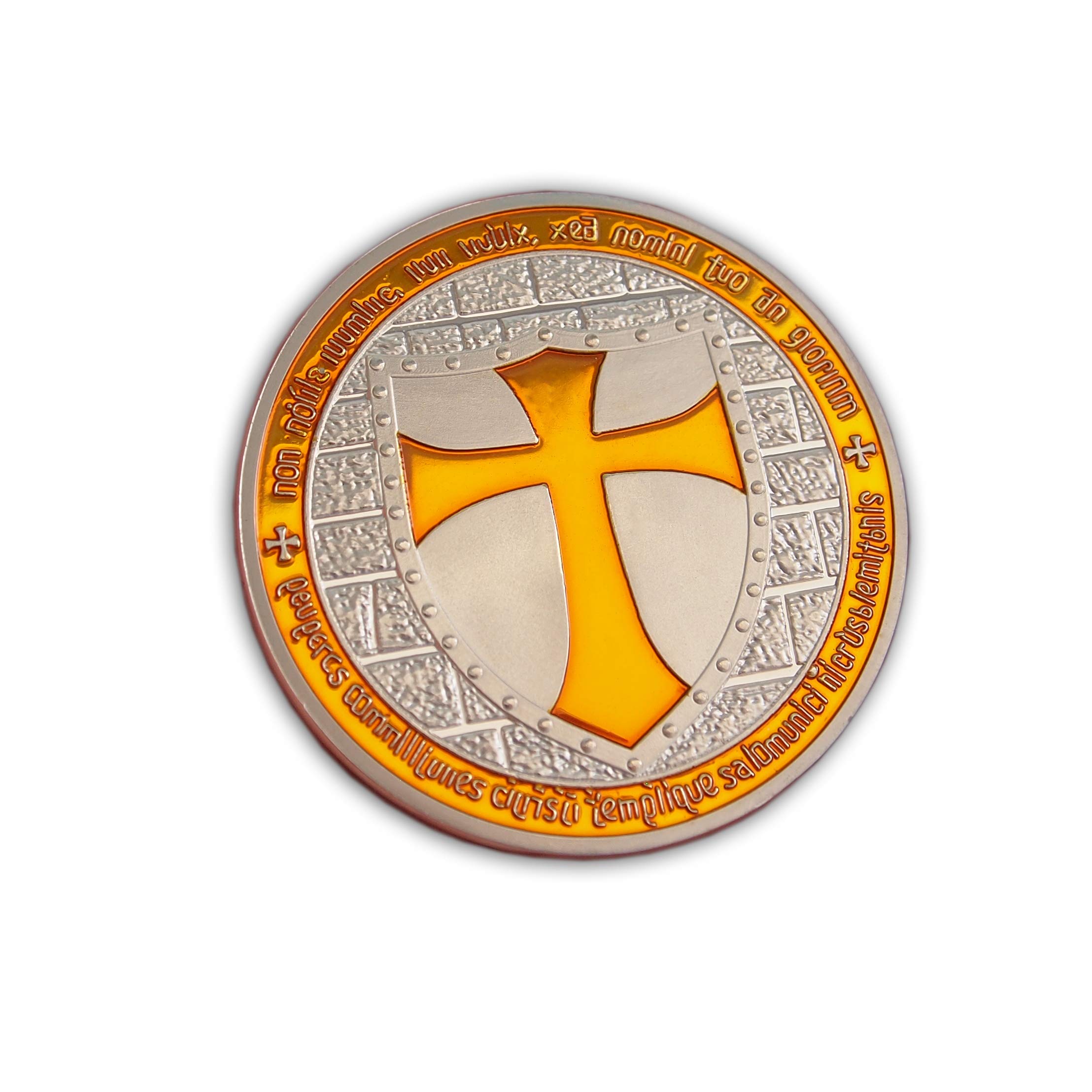 Templar Knight Commemorative Coin Medieval Collectible Historical Souvenir with Cross Symbol