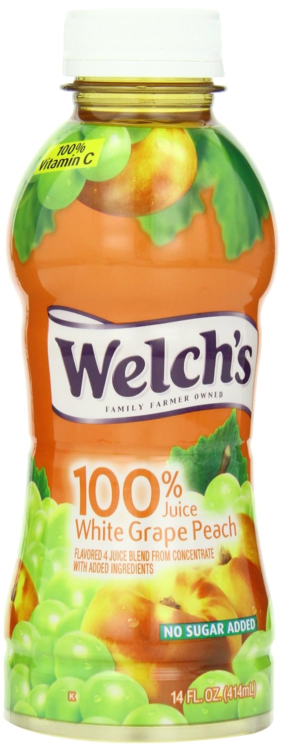 Welch's 100% Juice White grape Peach plastic 14oz (041800329144)