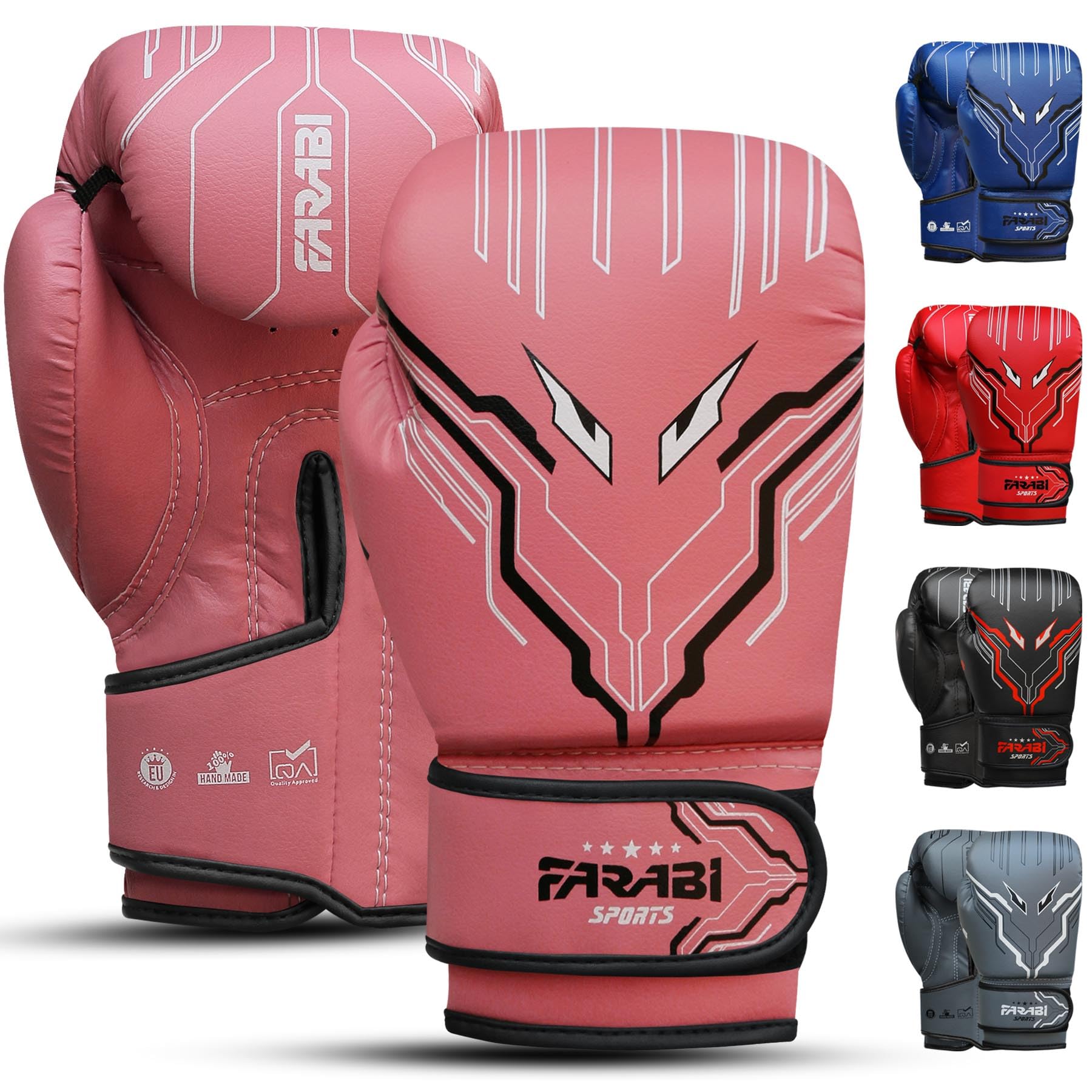 Farabi Sports Kids Boxing Gloves Boys and Girls kickboxing Gloves 6-oz Youth, Junior Boxing Gloves for MMA, Muay Thai, Boxing Pad, Punching Bag and Training for Age 5-10 Years (6-oz, Pink)