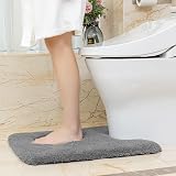 Non Slip Toilet Mat 50x60cm U Shape Dark Gray Thick Microfiber view 3