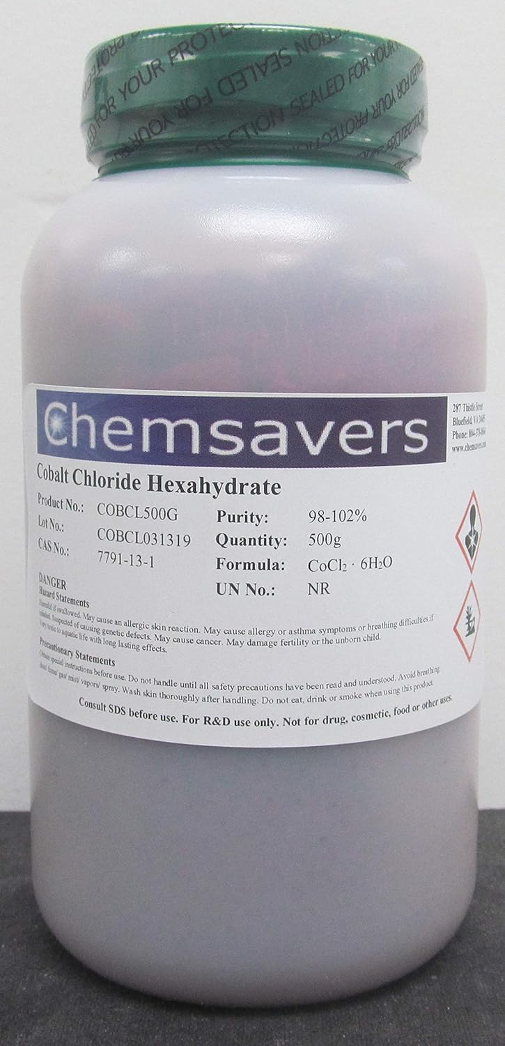 Cobalt Chloride Hexahydrate 98 102 500g Amazon Com Industrial Scientific