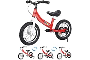 BIKEBOY Balance Bike 2 in 1,The Dual Use of a Kids Balance Bike and Toddler Bike, for 2 3 4 5 6 7 Years Old -12 14 16 Inches with Training Theory, Brake, Pedal