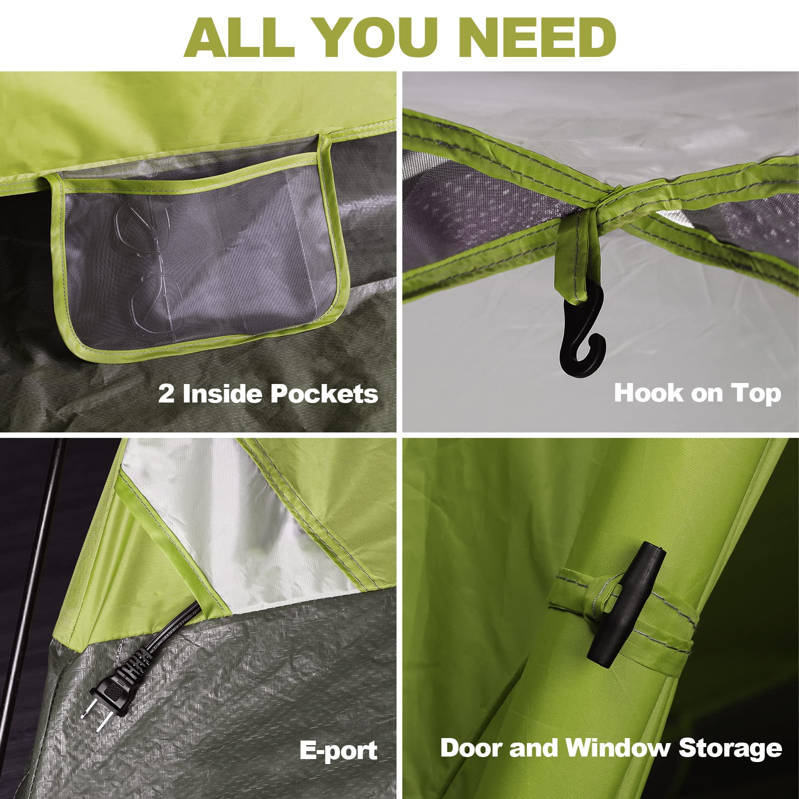 HAUSHOF 2/4-Person Family Dome Tent with Removable Rain-Fly, Easy Set Up Portable Camping Tent for Backpacking Hiking Backyard Outdoor, Green/Blue/2-person/4-person