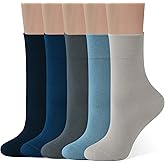 ANDERE ARTE Womens Viscose Bamboo Crew Socks Casual Calf Dress Socks Soft Above Ankle Sock 3-5 Pairs