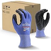 linconson 12 Pack Safety Performance Series Construction Mechanics Wrinkle Latex Work Gloves