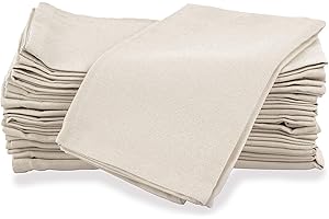 AMOUR INFINI Cotton Dinner Napkins Set of 12 Soft, Durable & Washable Solid Cloth Napkins for Easter Hotel Quality Decorative Dinner Napkins Cloth (18x18 Inches - Beige)