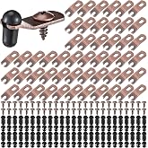 CraftyDream 16 Sets Antique Bronze Glass Retainer Clips Cabinet Door Metal | With Screws Spacers, Panel Holders, Display Cabinets, Furniture Doors, Showcase Install, Replacement Parts for Secure Fit