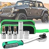 Bentolin Hard Top Door Removal Torx Set Jeep Tool Kit Replace 82214166AB 68361574AB Compatible for Wrangler JL JK & Gladiator Rubicon Sahara 2-4 Doors 2007-2020 Soft Top (Green)