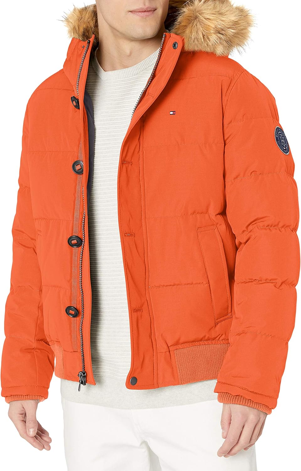 Tommy hilfiger men's arctic cloth full length quilted snorkel jacket Clearance