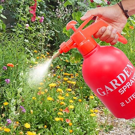 Prachit Pressure Spray Pump // 2 Liter Water Mister Spray Can for Herbicides, Pesticides, Fertilizers, Plants Flowers and Car, Bike Wash