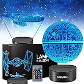 3D Star Wars Lamp -3 Patterns Night Light with Timing Remote Control and 16 Color Changing Decor lamp, Star Wars Toys Birthday and Christmas Gifts for Boys Men Kids Fans