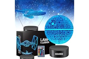 SJIAHEE 3D Star Wars Lamp -3 Patterns Night Light with Timing Remote Control and 16 Color Changing Decor lamp, Star Wars Toys Birthday and Christmas Gifts for Boys Men Kids Fans