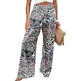 JZC Women's Palazzo Lounge Pants Stretchy Wide Leg Casual Pants Comfy High Waist Flowy Pants S-3XL